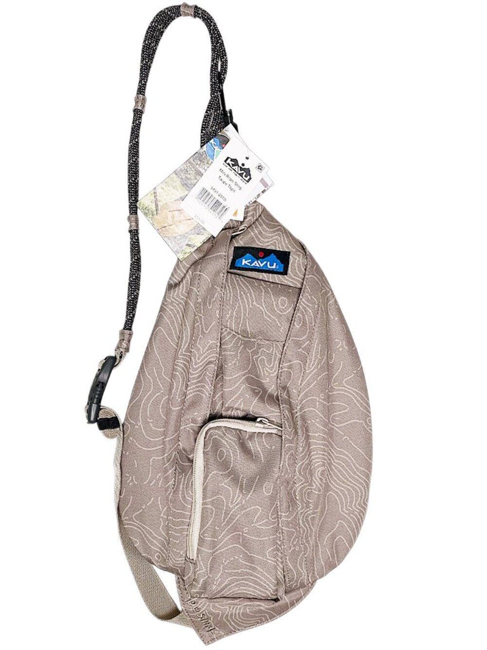KAVU Mini Rope Sling Bag Taupe Topo Crossbody Backpack NWT - Picture 2 of 10